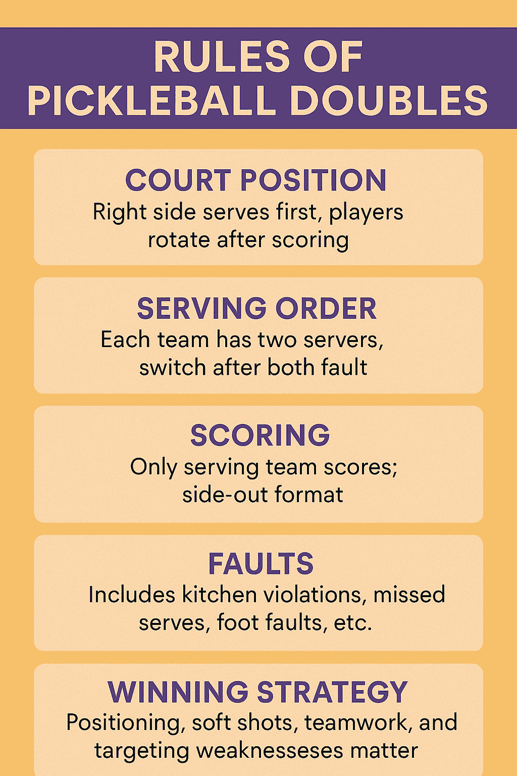 Frequently Asked Questions of what are the 5 serving rules in pickleball